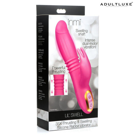 Inmi 35x Lil Swell Thrusting & Inflating Silicone Rabbit Vibrator - AdultLuxe