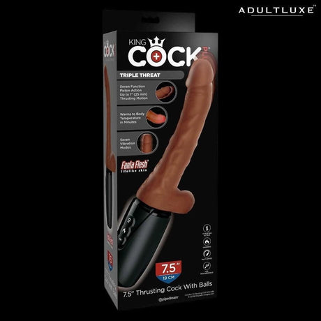 King Cock Plus Thrusting Warming & Vibrating Dong - AdultLuxe