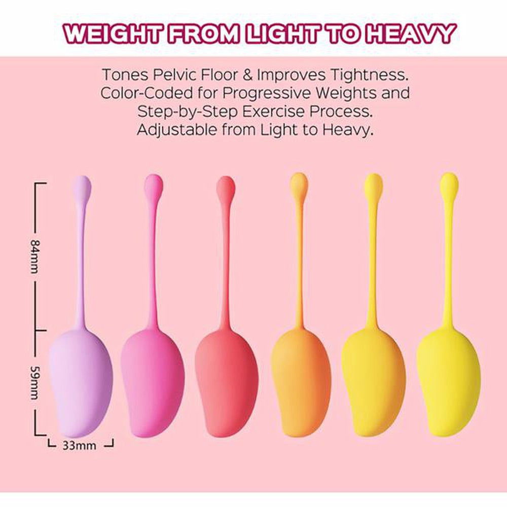 Mango Tropical 6pc Weighted Kegels by Honey Playbox - AdultLuxe