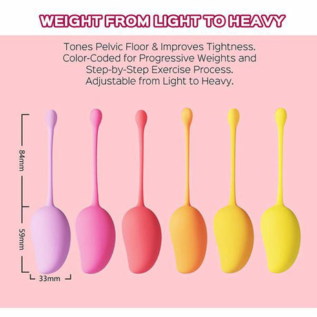 Mango Tropical 6pc Weighted Kegels by Honey Playbox - AdultLuxe