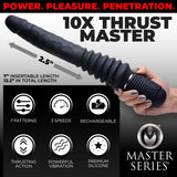 Master Series 10x Silicone Vibrating Thrusting Dildo - AdultLuxe