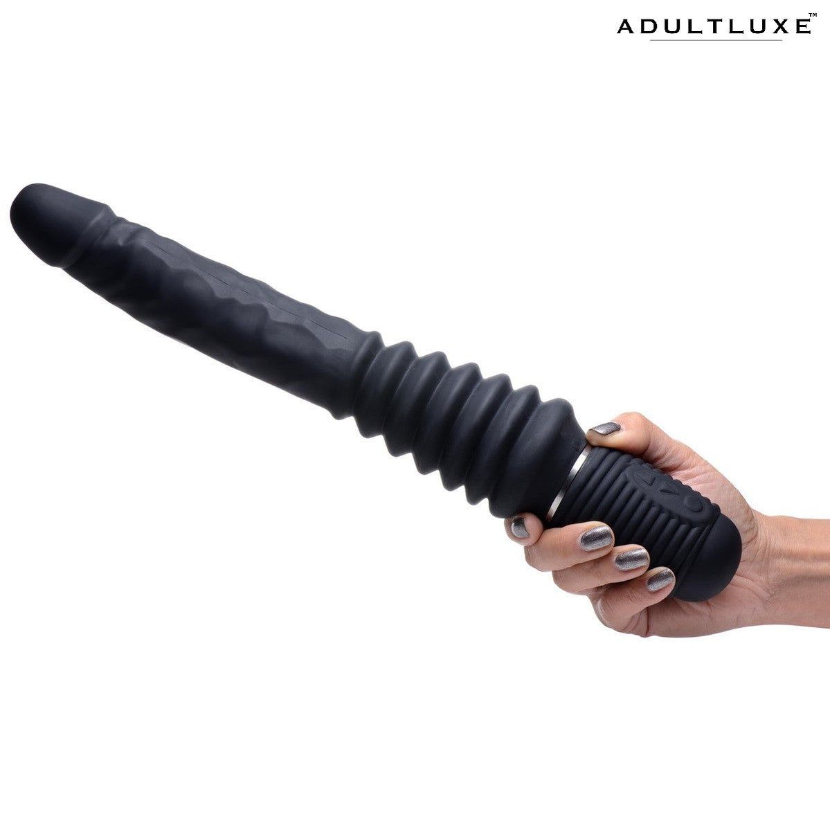 Master Series 10x Silicone Vibrating Thrusting Dildo - AdultLuxe