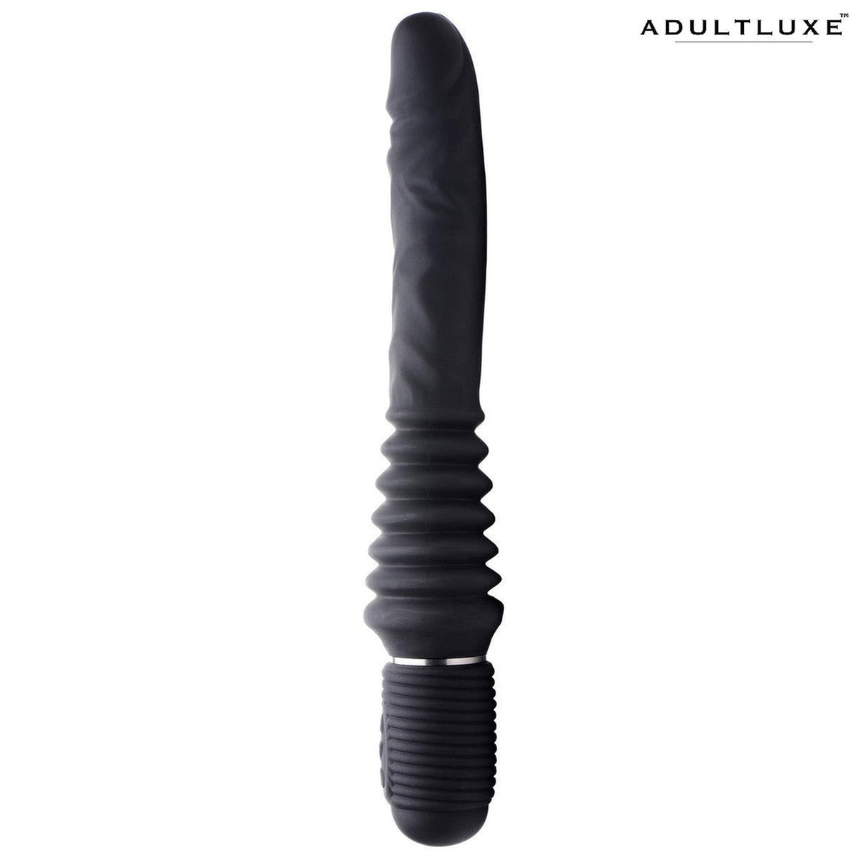 Master Series 10x Silicone Vibrating Thrusting Dildo - AdultLuxe