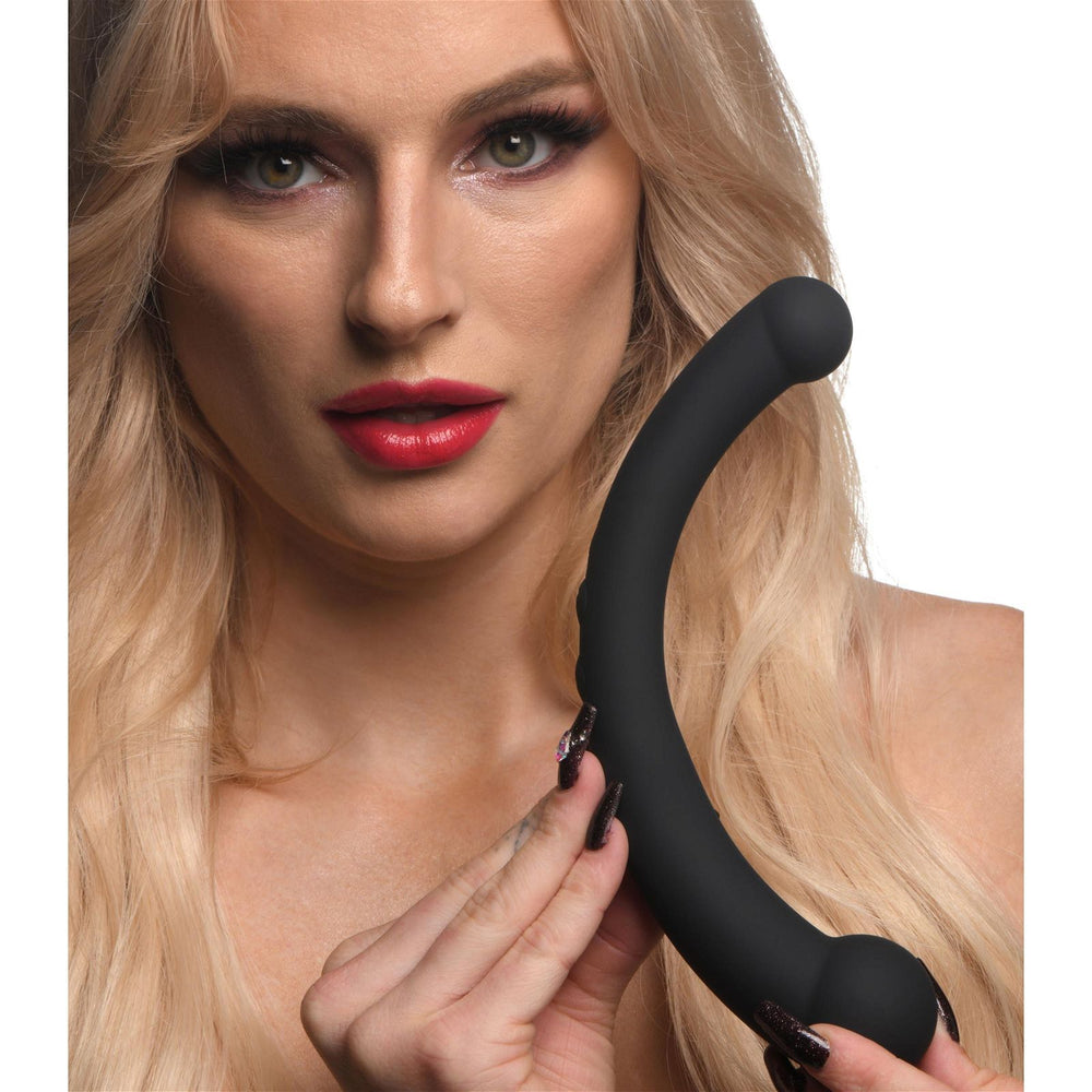 Master Series 10x Vibrating Silicone Dual-ended Dildo - AdultLuxe