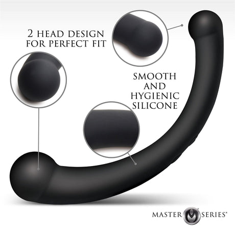 Master Series 10x Vibrating Silicone Dual-ended Dildo - AdultLuxe