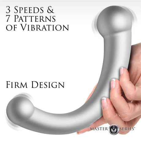 Master Series 10x Vibrating Silicone Dual-ended Dildo - AdultLuxe