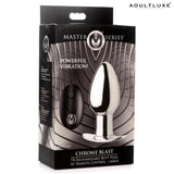 Master Series Chrome Butt Plug with Remote - AdultLuxe