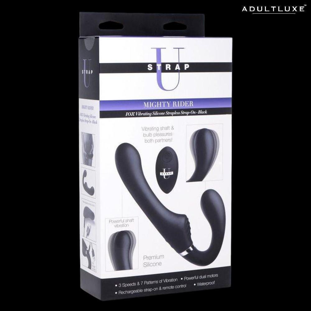 Mighty Rider Remote Control Vibrating Strapless Strap-On Vibrator - AdultLuxe