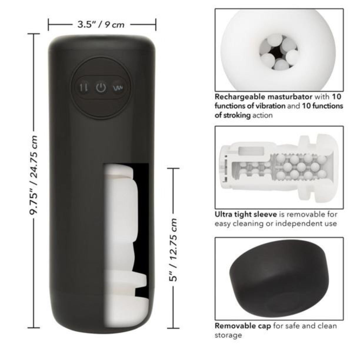 Optimum Power Vibrating & Thrusting Stroker-Next Level Stroking Power - AdultLuxe