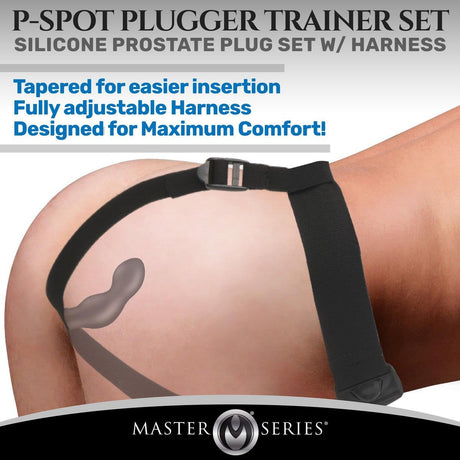 P-spot 3 Piece Silicone Trainer Set With Harness - AdultLuxe