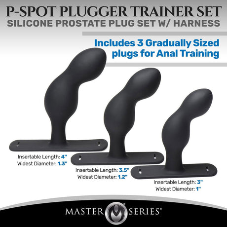 P-spot 3 Piece Silicone Trainer Set With Harness - AdultLuxe