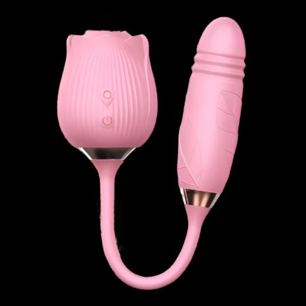 AdultLuxe Godsend Rose Sucker with Thrusting Dildo-New Colors Available!