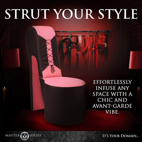 Pink Stiletto Corset Throne Chair - AdultLuxe
