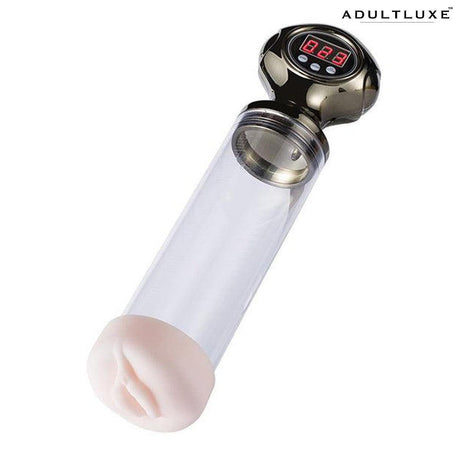 Pipe Masturbation Cup Penis Enlargement Pump Digital LCD - AdultLuxe