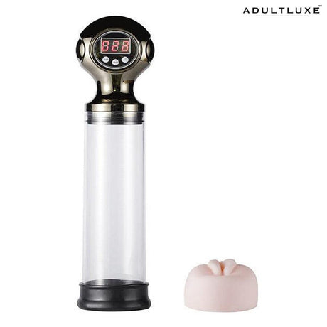 Pipe Masturbation Cup Penis Enlargement Pump Digital LCD - AdultLuxe