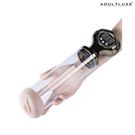 Pipe Masturbation Cup Penis Enlargement Pump Digital LCD - AdultLuxe