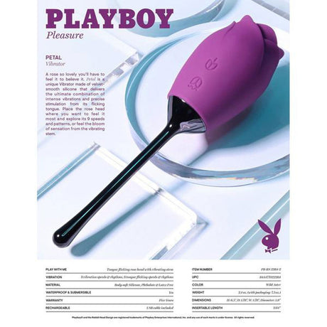 Playboy Petal Tongue and Point Vibrator - AdultLuxe