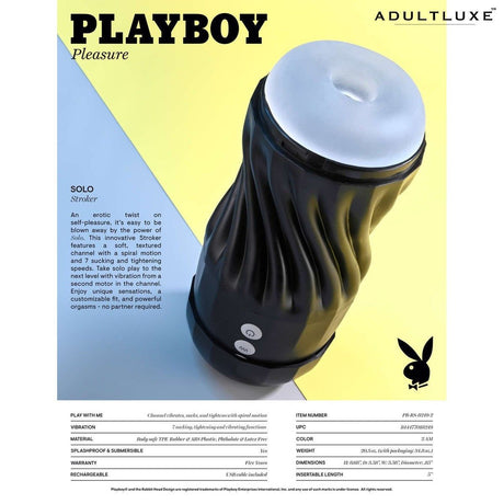 Playboy Solo 3 in 1 Sucking Rotating Tightening Stoker - AdultLuxe