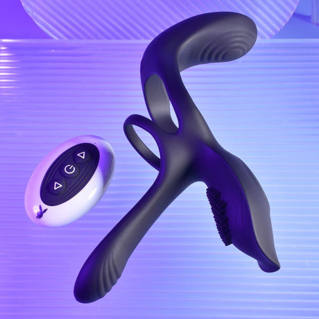 Playboy The 3 Way Cock Ring with Remote Control - AdultLuxe