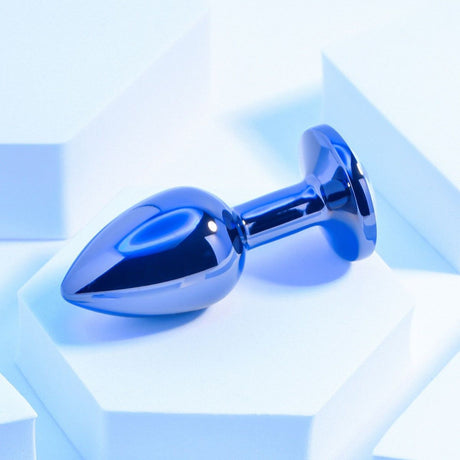 Playboy Tux Small Metallic Glass Butt Plug - AdultLuxe