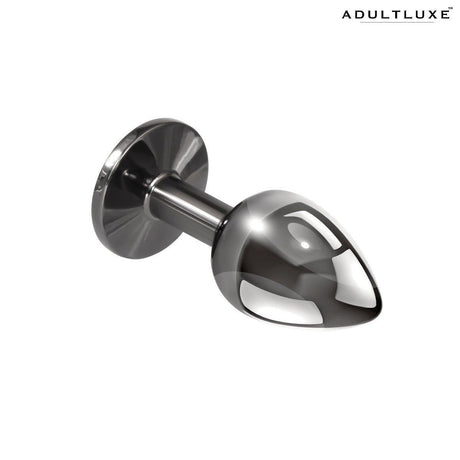 Playboy Tux Small Metallic Glass Butt Plug - AdultLuxe