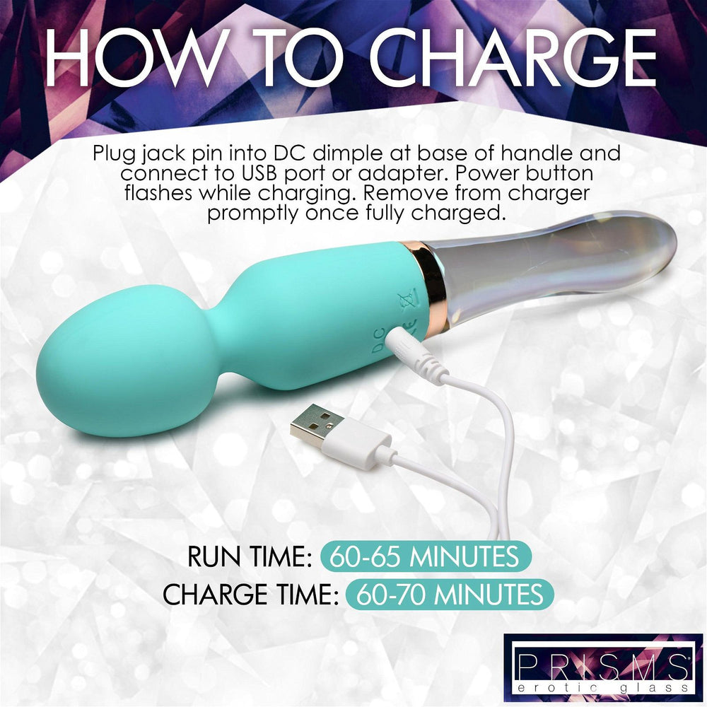 Prisms 10x Dual Ended Silicone & Glass Wand - AdultLuxe