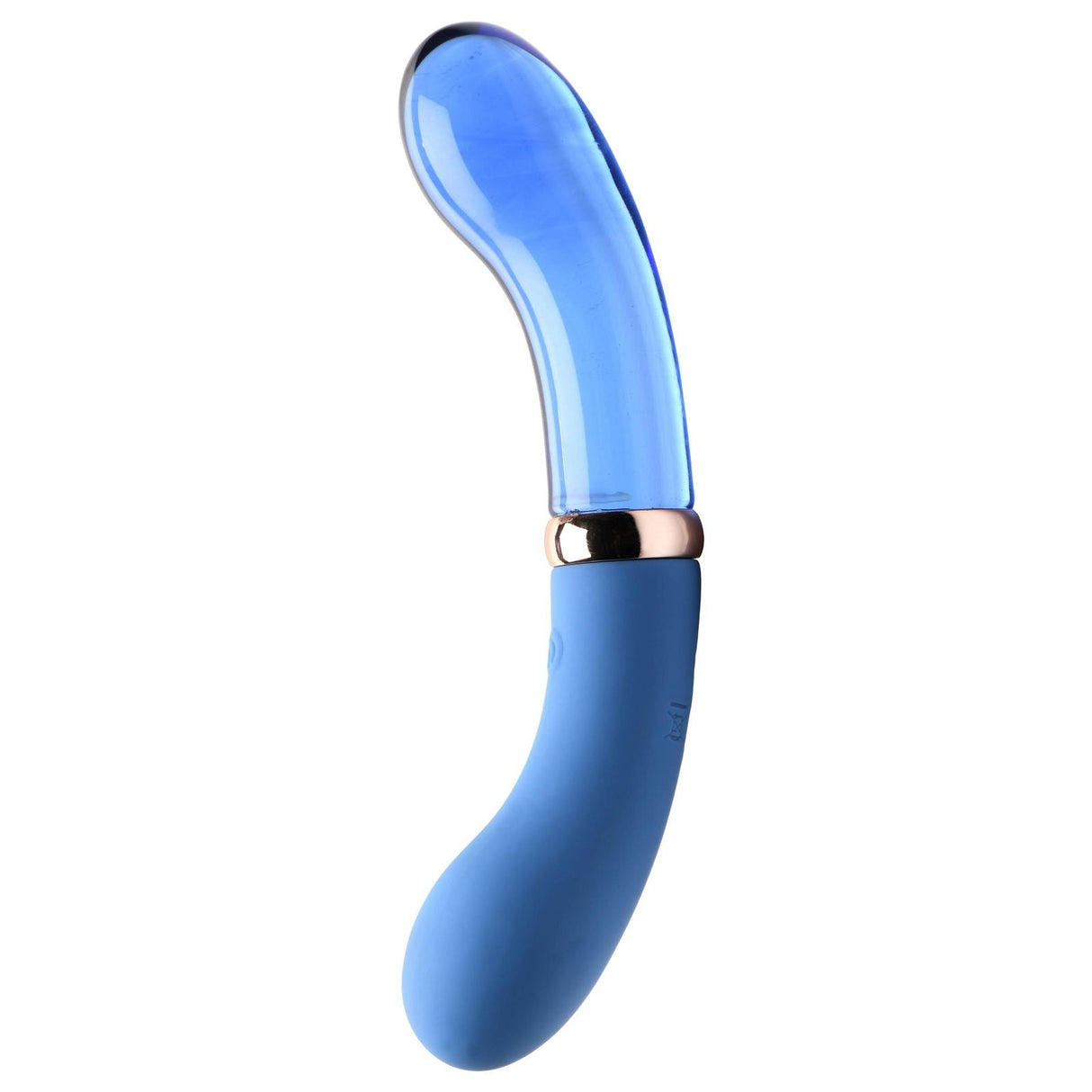 Prisms VibraGlass 10x Bleu Dual Ended G-spot Silicone & Glass Vibrator - AdultLuxe