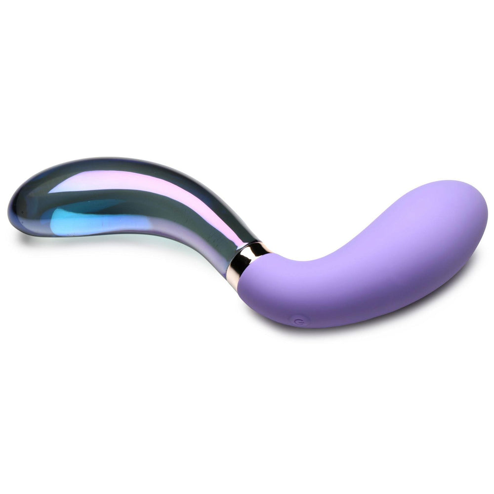 Prisms VibraGlass 10x Pari Dual Ended Wavy Silicone & Glass Vibrator - AdultLuxe