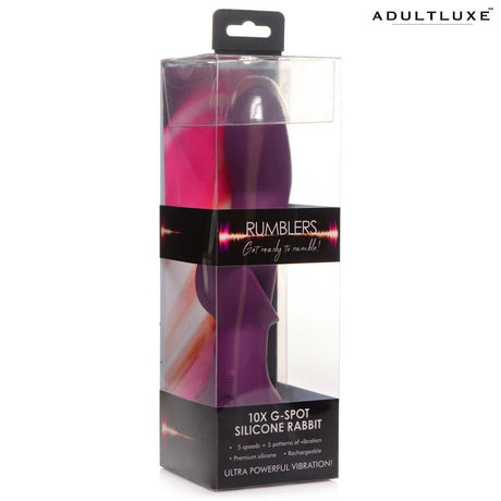 Rumbles 10x G-spot Curved Rumbly Silicone Vibrator - AdultLuxe
