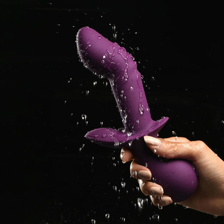 Rumbles 10x G-spot Curved Rumbly Silicone Vibrator - AdultLuxe