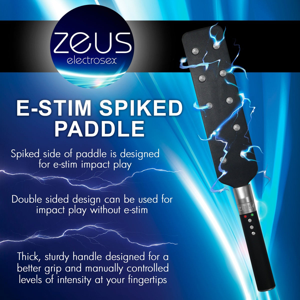 E-stim Spiked Paddle by Zeus Electrosex