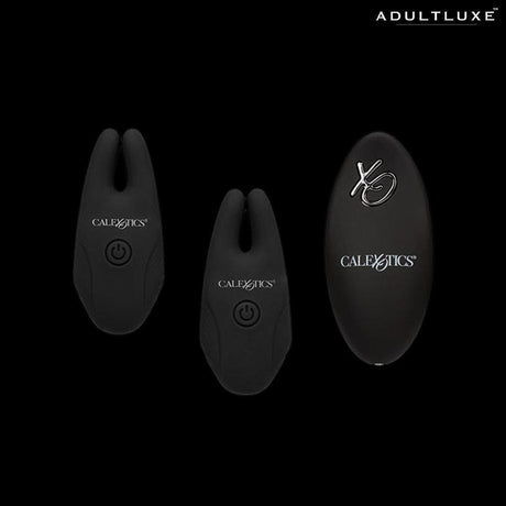 Silicone Vibrating Nipple Clamps with Remote - AdultLuxe