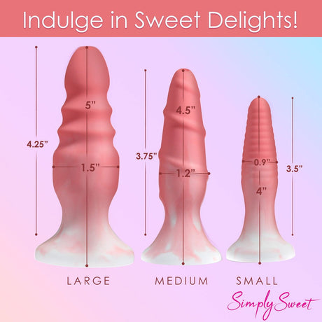 Simply Sweet 3 Piece Silicone Butt Plug Set - AdultLuxe