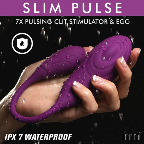 Slim Pulse 7x Pulsating Clit Stimulator & Vibrating Egg - AdultLuxe