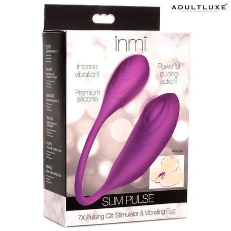 Slim Pulse 7x Pulsating Clit Stimulator & Vibrating Egg - AdultLuxe