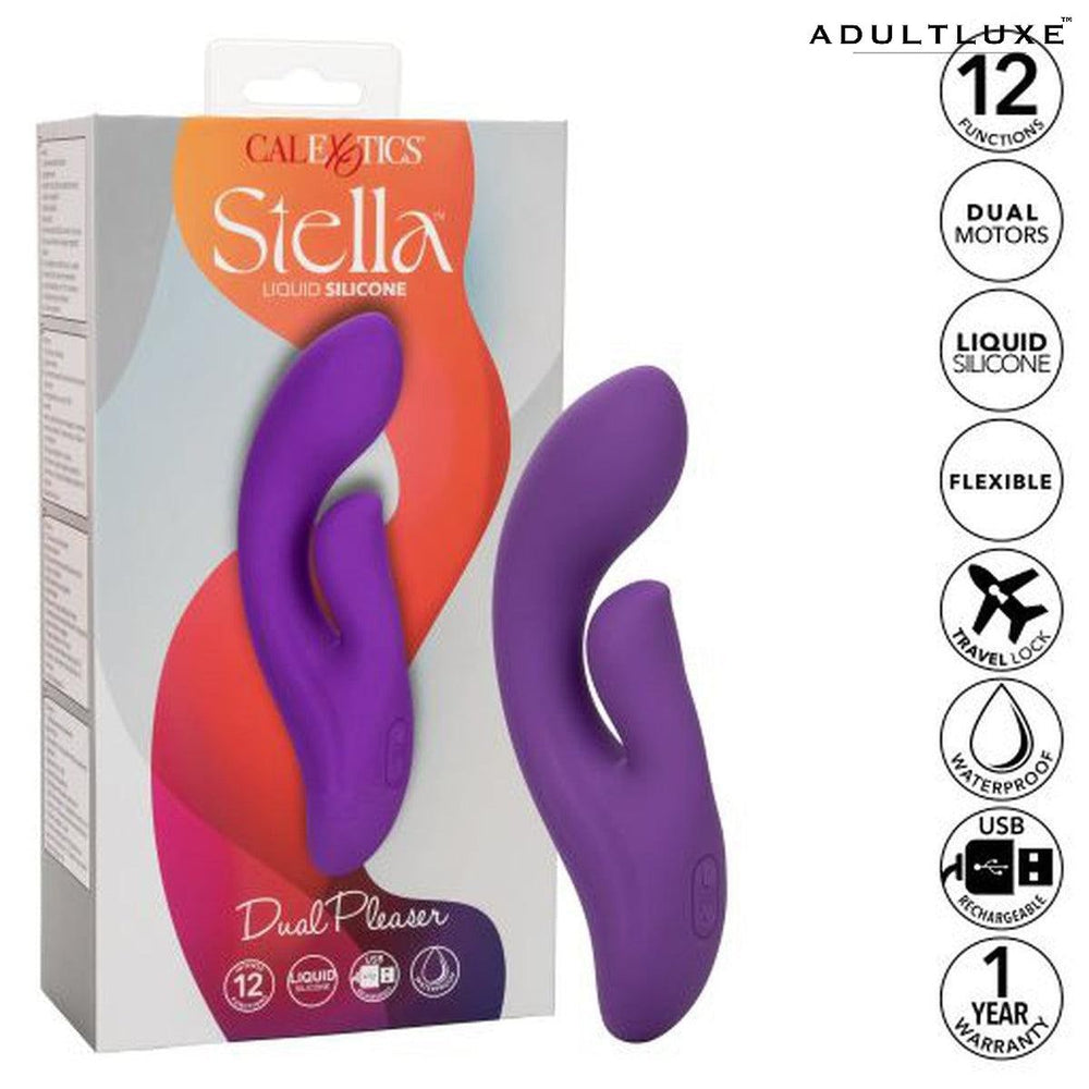Stella Liquid Silicone Dual Pleaser Rabbit Vibrator - AdultLuxe