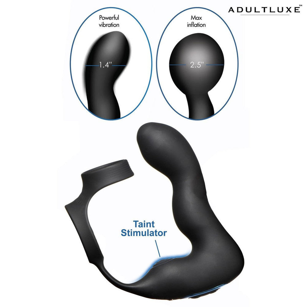 Swell 10x Inflatable Vibrating Prostate Plug With Cock & Ball Ring - AdultLuxe