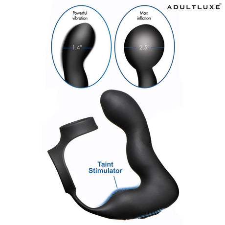 Swell 10x Inflatable Vibrating Prostate Plug With Cock & Ball Ring - AdultLuxe