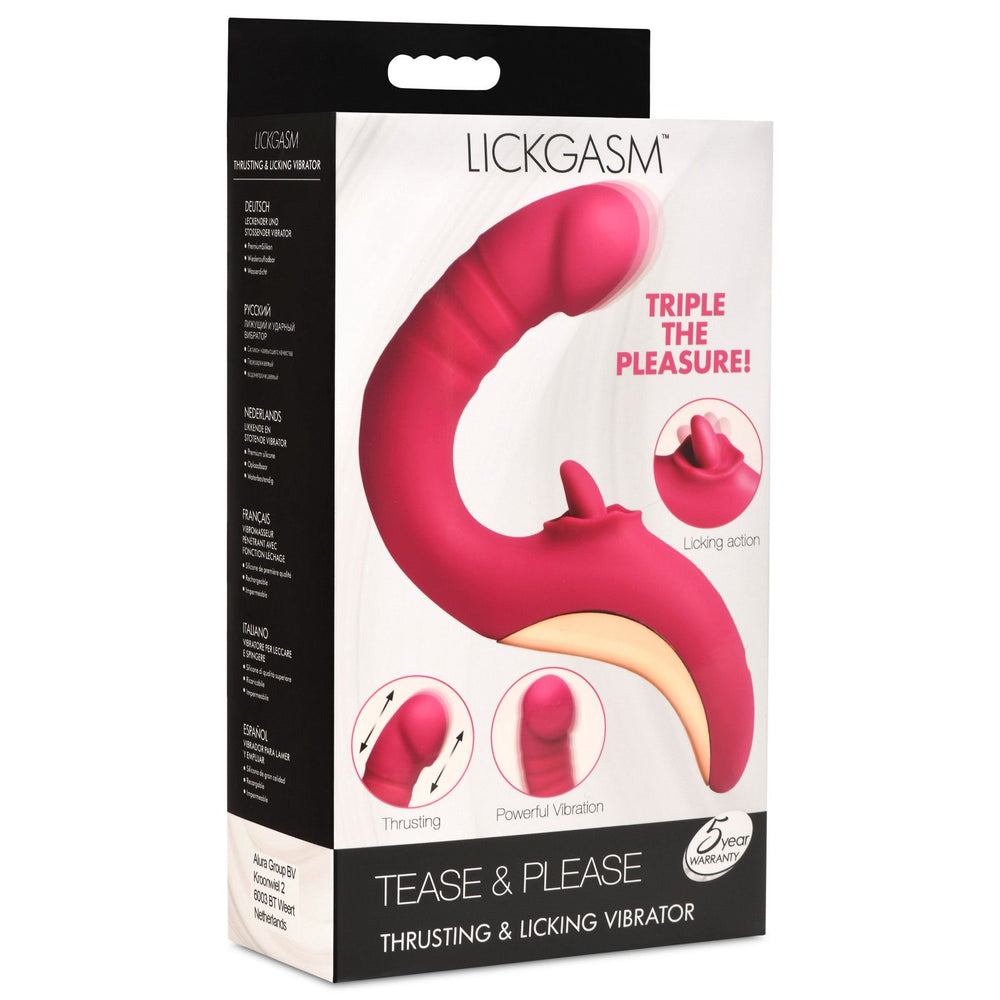 Tease And Please Thrusting And Licking Vibrator - AdultLuxe