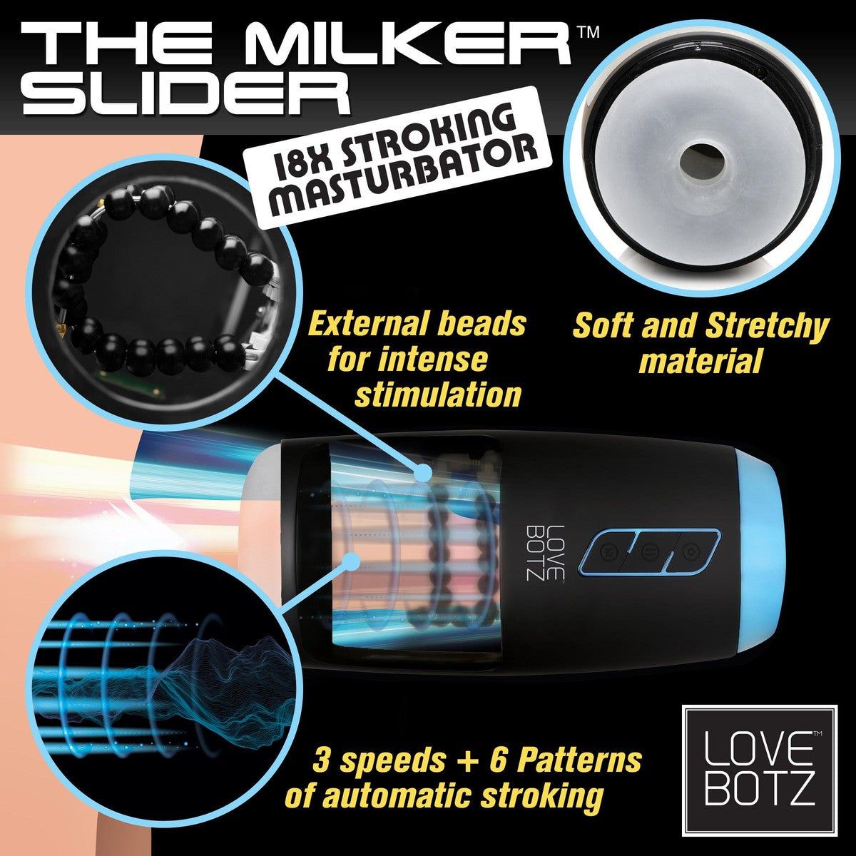 The Milker Slider 18x Stroking Masturbator - AdultLuxe