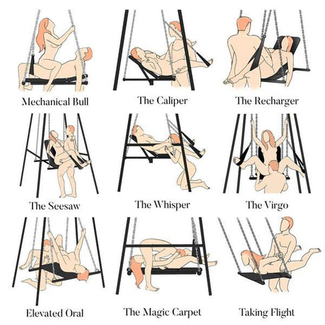 Throne Adjustable Sex Swing With Stand - AdultLuxe