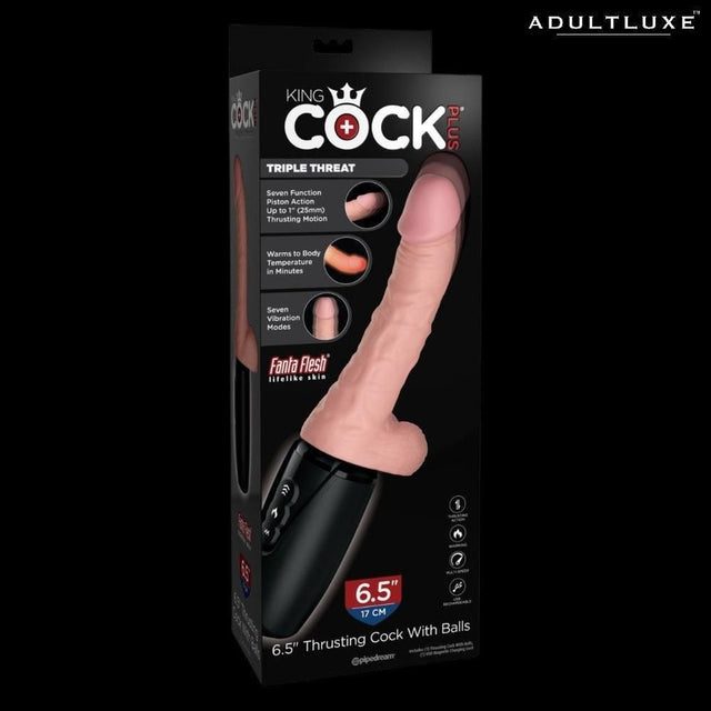 Thrusting Warming and Vibrating 6.5 Inch Dong - AdultLuxe