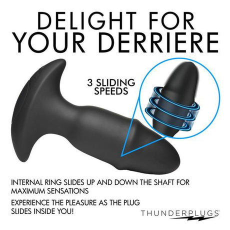 Thunderplugs 10x Sliding Ring Silicone Missile Plug - AdultLuxe