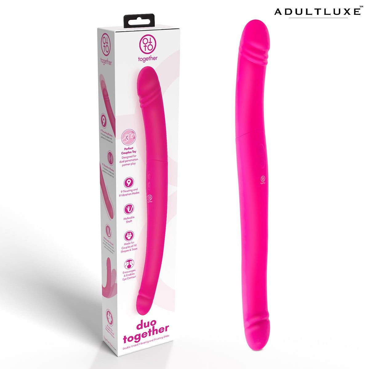 Together Vibe Duo 17.5 Inches Thrusting and Vibrating Dual Dildo - AdultLuxe