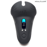 Trinity 10x Vibrating Silicone Cock Ring With Taint Stim - AdultLuxe