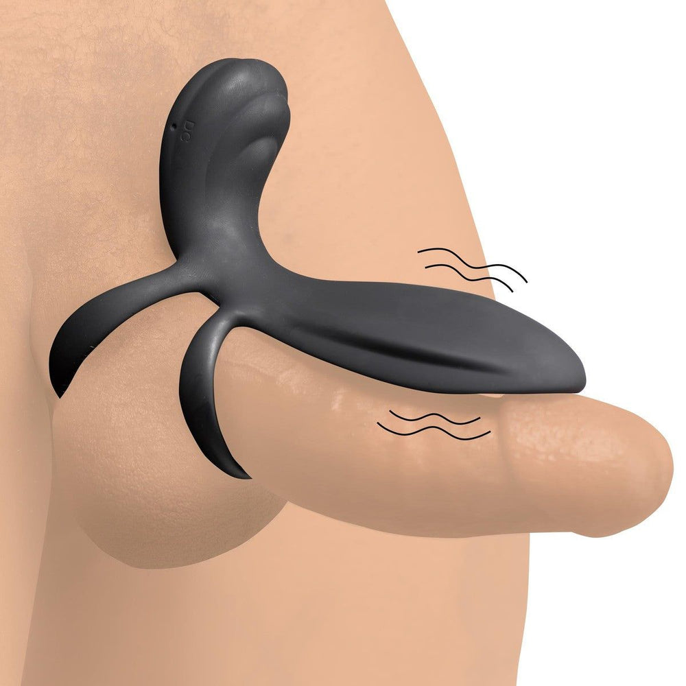 Trinity Vibes 10x Silicone Vibrating Penis Girth Enhancer - AdultLuxe