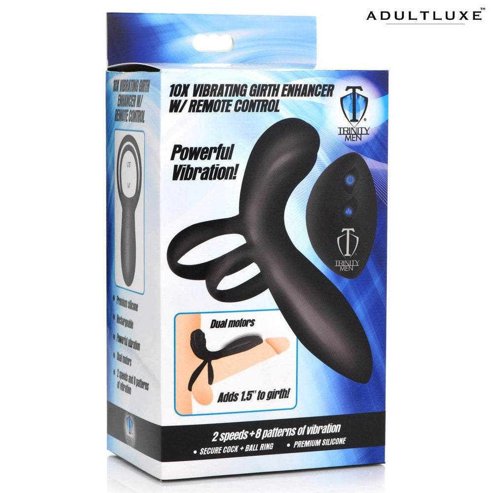 Trinity Vibes 10x Silicone Vibrating Penis Girth Enhancer - AdultLuxe