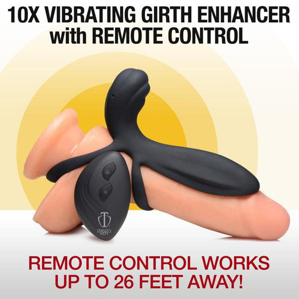 Trinity Vibes 10x Silicone Vibrating Penis Girth Enhancer - AdultLuxe