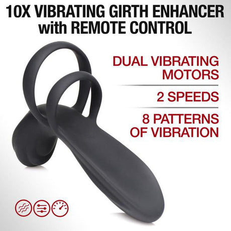 Trinity Vibes 10x Silicone Vibrating Penis Girth Enhancer - AdultLuxe