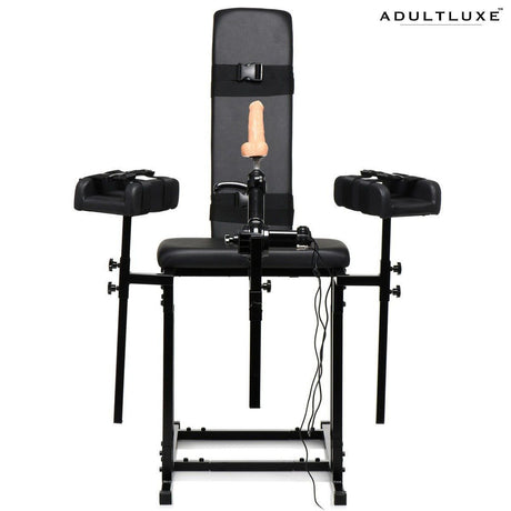 Ultimate Obedience Chair With Sex Machine - AdultLuxe